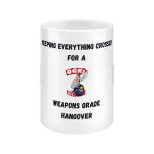Keep ’em crossed mug – front view – white