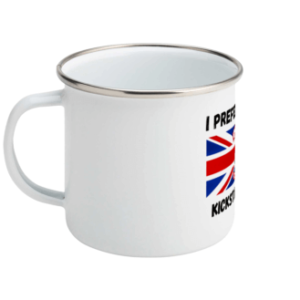 Kickstart Rally Enamel Camping Mug – Left View