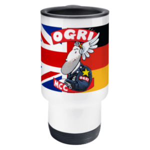 OGRI MCC Travel Mug Twin Flags – Front View