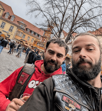 Spiders MC Christmas Party 2025 6 OGRI MCC Members posing for selfies in Germany 2025 !